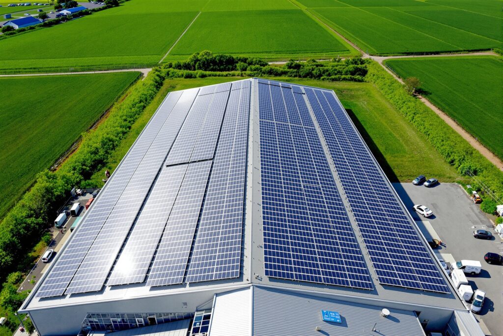 Placas solares en nave agrícola